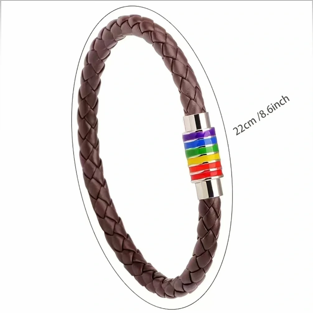 BNIB - Braided Leather Pride Bracelet